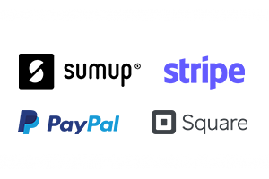 Stripe, PayPal, Square, SumUp, and more...