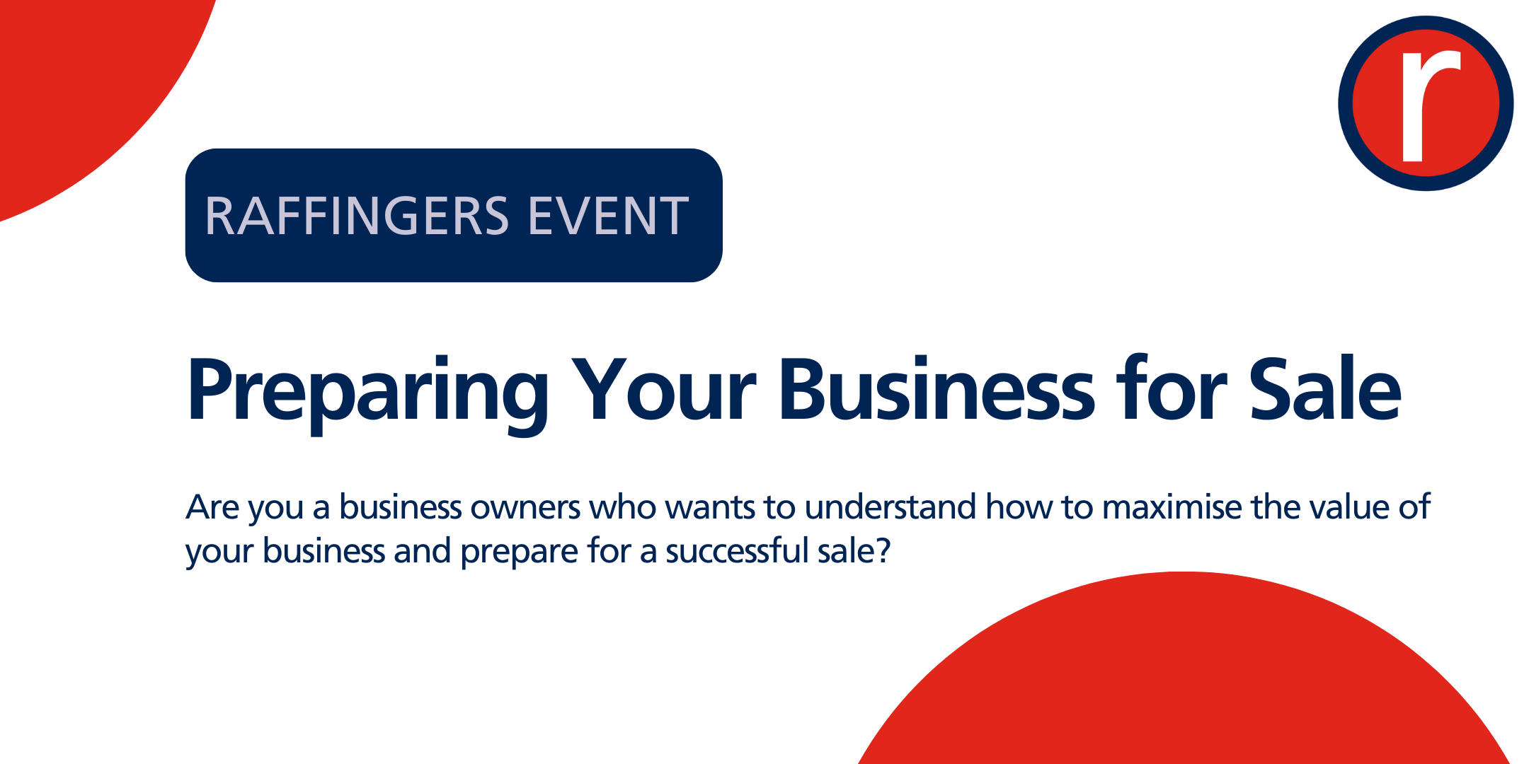 Seminar: Unlocking the Value: Preparing Your Business for Sale